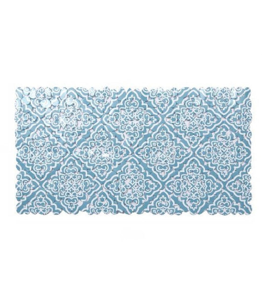 Tappeto Pvc Azzurro Con Maioliche Antiscivolo Vasca Bagno Doccia 67x36cm 87031         