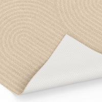 IDMarket - Tappeto rettangolare per interni JADA con motivo circolare beige 120 x 170 cm