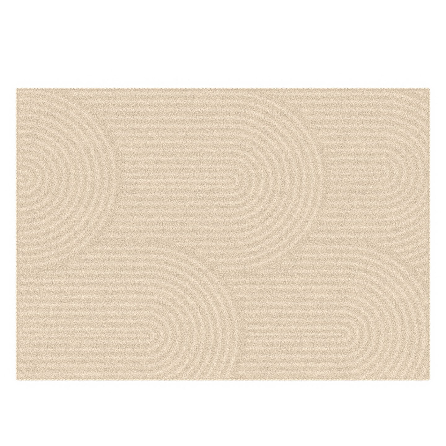 IDMarket - Tappeto rettangolare per interni JADA con motivo circolare beige 120 x 170 cm