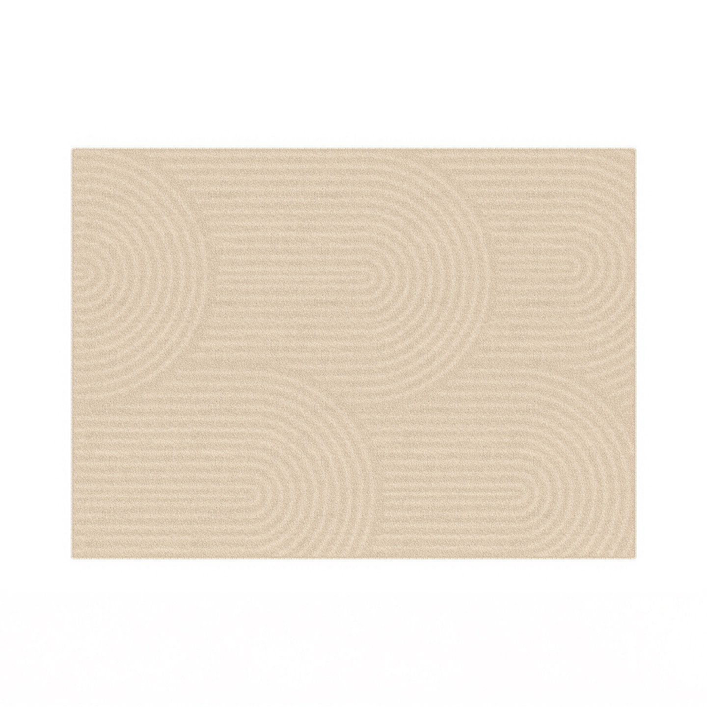 IDMarket - Tappeto rettangolare per interni JADA con motivo circolare beige 160 x 220 cm