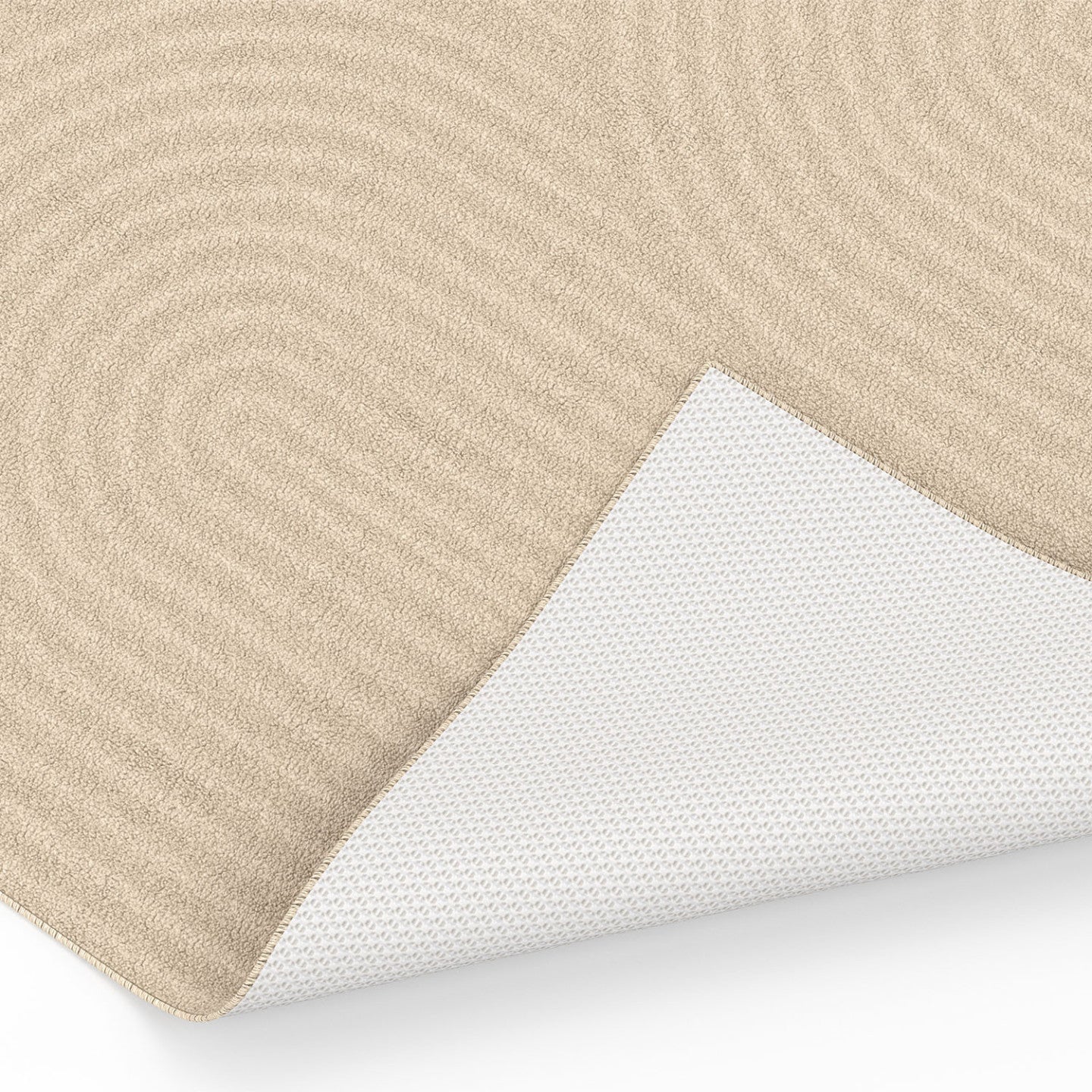 IDMarket - Tappeto rettangolare per interni JADA con motivo circolare beige 160 x 220 cm