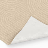 IDMarket - Tappeto rettangolare per interni JADA con motivo circolare beige 160 x 220 cm