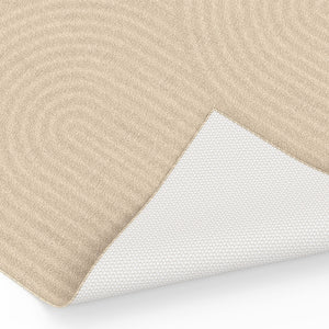 IDMarket - Tappeto rettangolare per interni JADA con motivo circolare beige 160 x 220 cm