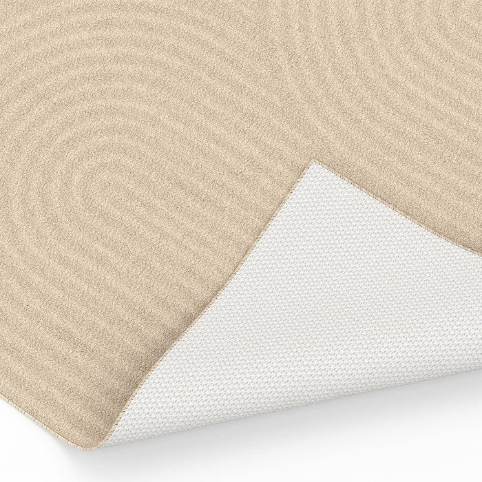 IDMarket - Tappeto rettangolare per interni JADA con motivo circolare beige 160 x 220 cm