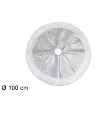 Tappeto Sottoalbero Natale Gonna Copertura 100 Cm Silver Pois Pelliccia Bianca         