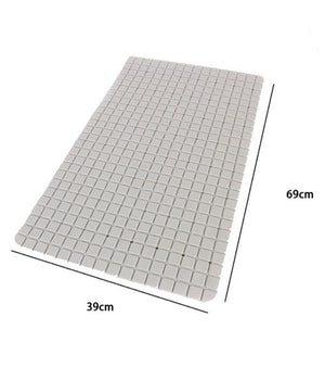 Tappeto Tappetino Antiscivolo Bagno Arredo 69 X 39cm Grigio Con Quadratini 69857         