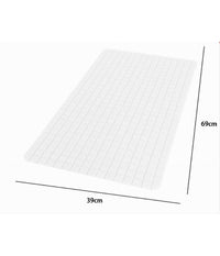 Tappeto Tappetino Antiscivolo Bagno Arredo 69x39 Cm Bianco Con Quadratini 69816         