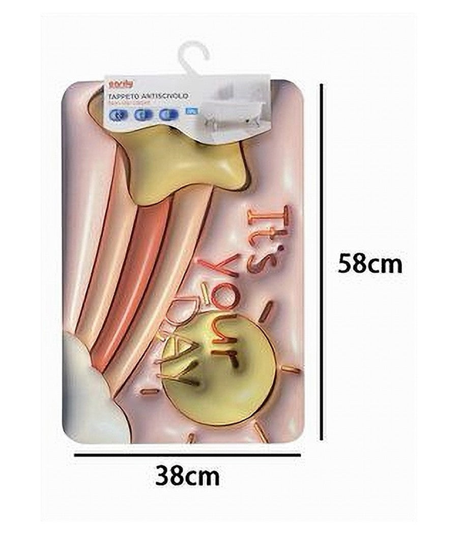 Tappeto Tappetino Antiscivolo Bagno Cartoon Effetto 3d Soft Bambini 38x58cm 87222         
