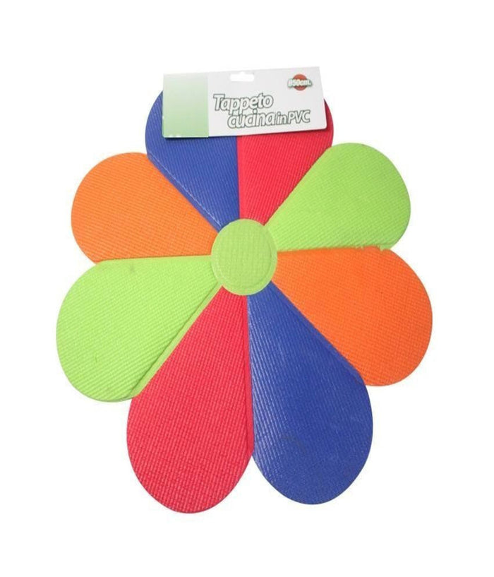 Tappeto Tappetino Antiscivolo Bagno Cucina Multiuso 40x60cm Fiore Colorato         