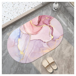 Trade Shop - Tappeto Tappetino Antiscivolo Da Bagno Doccia Ovale Morbido Assorbente 38x58cm 87225 -