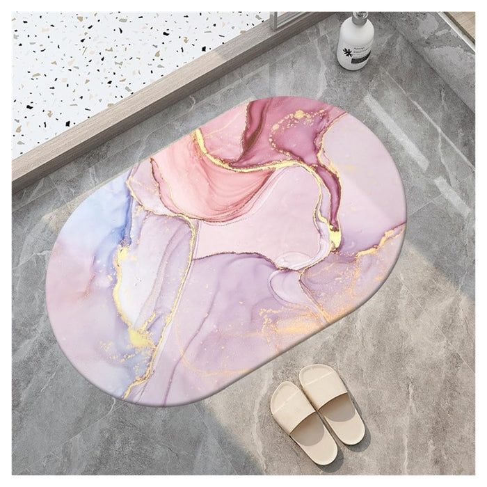 Trade Shop - Tappeto Tappetino Antiscivolo Da Bagno Doccia Ovale Morbido Assorbente 38x58cm 87225 -