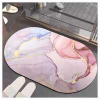 Trade Shop - Tappeto Tappetino Antiscivolo Da Bagno Doccia Ovale Morbido Assorbente 38x58cm 87225 -