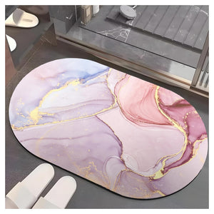 Trade Shop - Tappeto Tappetino Antiscivolo Da Bagno Doccia Ovale Morbido Assorbente 38x58cm 87225 -