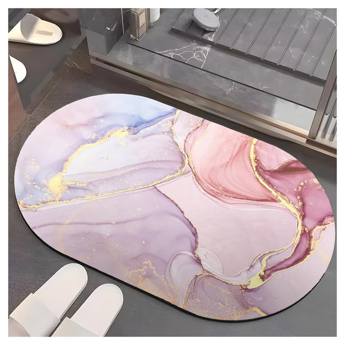 Trade Shop - Tappeto Tappetino Antiscivolo Da Bagno Doccia Ovale Morbido Assorbente 38x58cm 87225 -