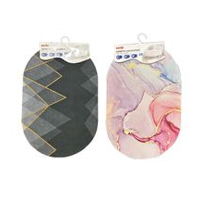 Trade Shop - Tappeto Tappetino Antiscivolo Da Bagno Doccia Ovale Morbido Assorbente 38x58cm 87225 -