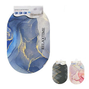 Trade Shop - Tappeto Tappetino Antiscivolo Da Bagno Doccia Ovale Morbido Assorbente 38x58cm 87225 -