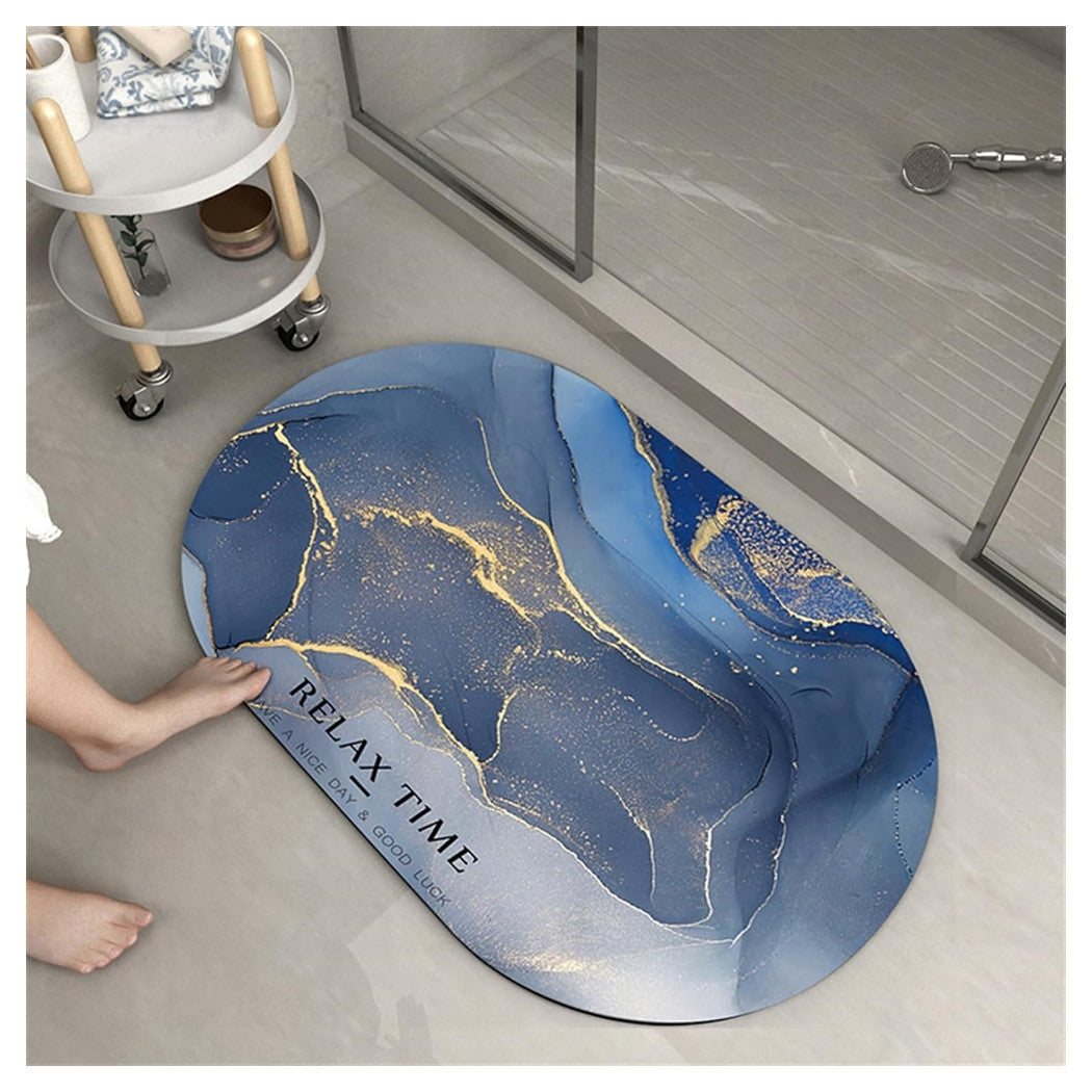 Trade Shop - Tappeto Tappetino Antiscivolo Da Bagno Doccia Ovale Morbido Assorbente 38x58cm 87225 -