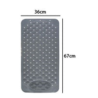 Trade Shop - Tappeto Tappetino Antiscivolo Grigio Per Vasca Da Bagno Doccia 67 X 36 Cm 87558         