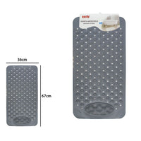 Trade Shop - Tappeto Tappetino Antiscivolo Grigio Per Vasca Da Bagno Doccia 67 X 36 Cm 87558         