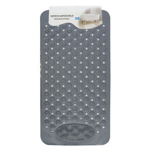 Trade Shop - Tappeto Tappetino Antiscivolo Grigio Per Vasca Da Bagno Doccia 67 X 36 Cm 87558         