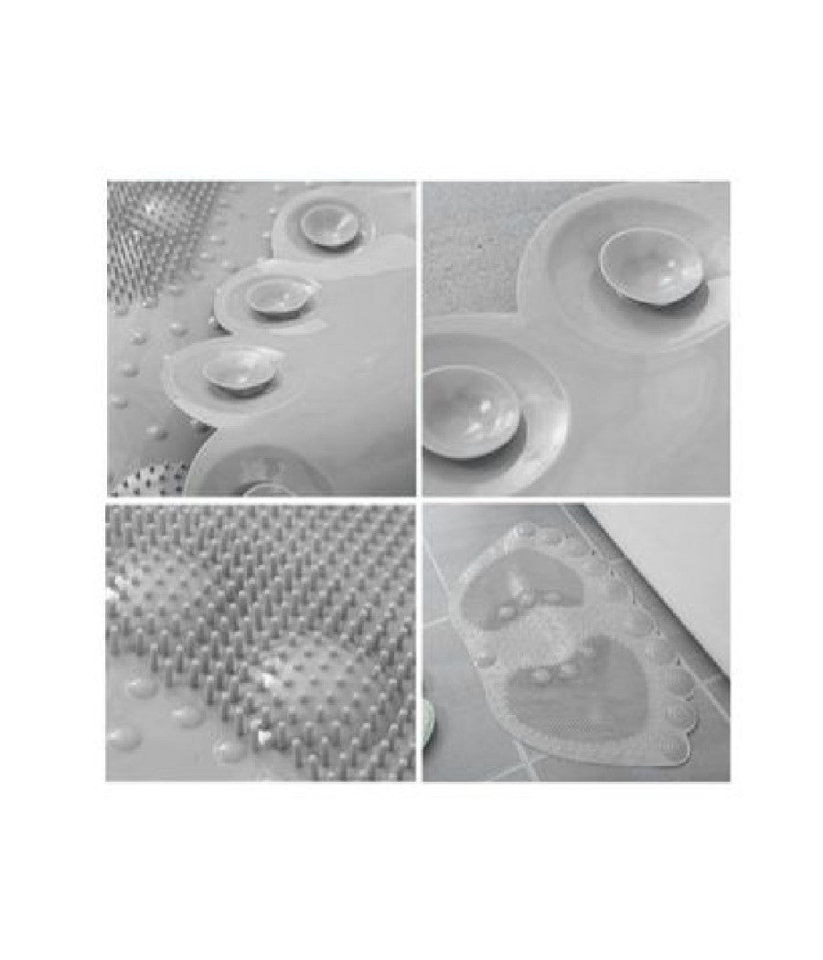 Tappeto Tappetino Antiscivolo Impronte Vasca Bagno Doccia 55 X 35cm Grigio 87942         