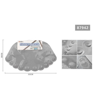 Tappeto Tappetino Antiscivolo Impronte Vasca Bagno Doccia 55 X 35cm Grigio 87942         