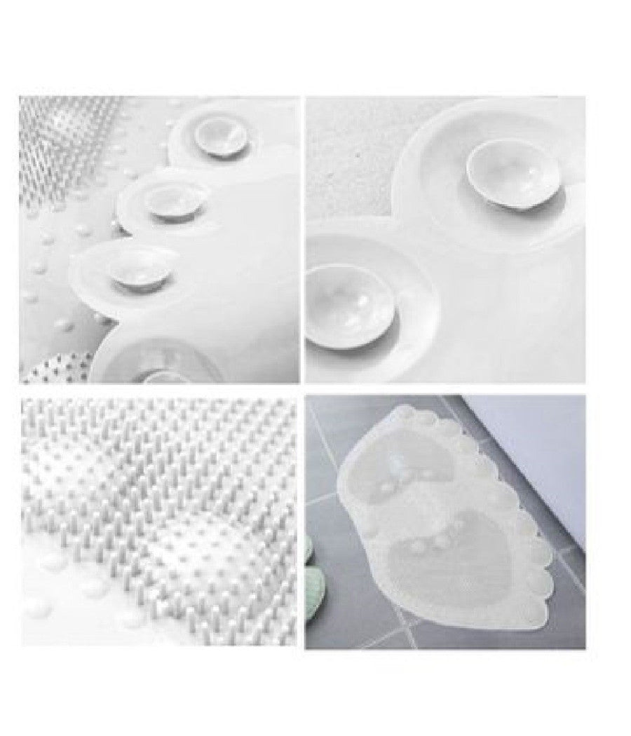 Tappeto Tappetino Antiscivolo Impronte Vasca Bagno Doccia 55x35cm Bianco 87943         