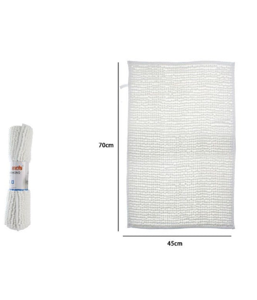 Tappeto Tappetino Antiscivolo Per Arredo Bagno 45 X 70 Cm Colore Bianco 79915         