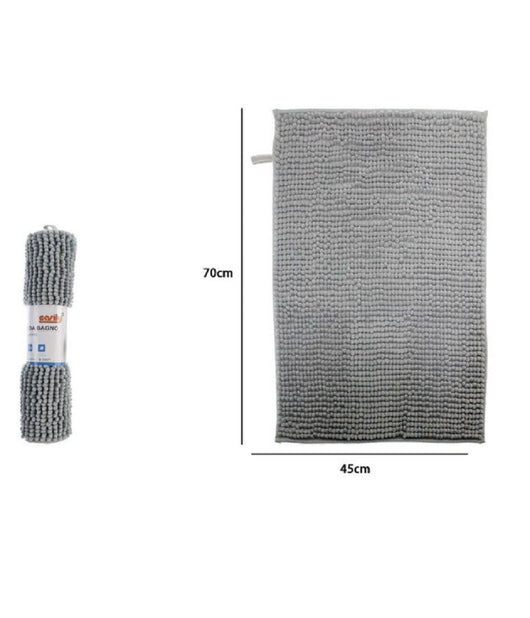 Tappeto Tappetino Antiscivolo Per Arredo Bagno 45 X 70 Cm Colore Grigio 79920         