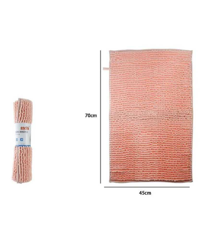 Tappeto Tappetino Antiscivolo Per Arredo Bagno 45 X 70 Cm Colore Rosa 79916         