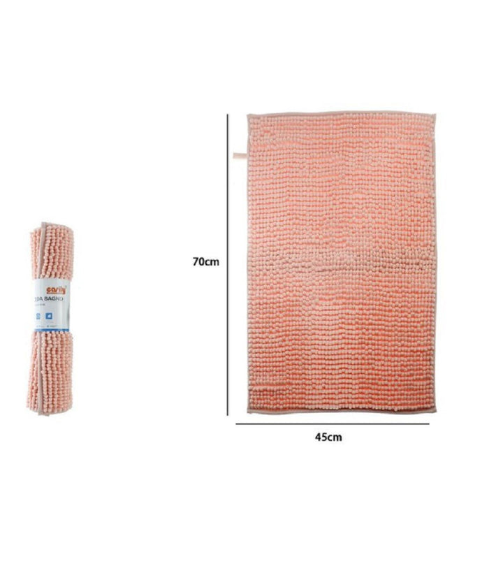 Tappeto Tappetino Antiscivolo Per Arredo Bagno 45 X 70 Cm Colore Rosa 79916         
