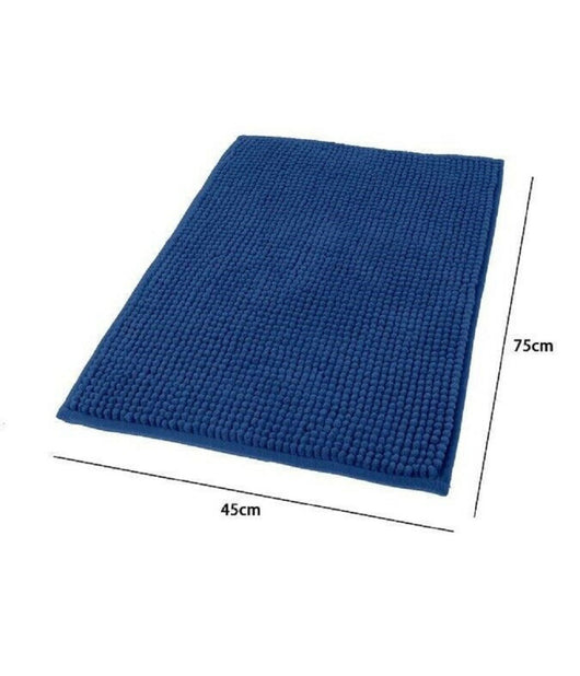 Tappeto Tappetino Antiscivolo Per Bagno Arredo 45 X 75 Cm Blu In Tessuto 69866         