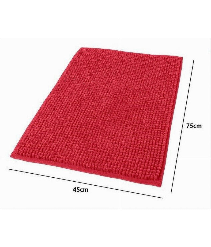 Tappeto Tappetino Antiscivolo Per Bagno Arredo 45 X 75 Cm Rosso In Tessuto 69908         