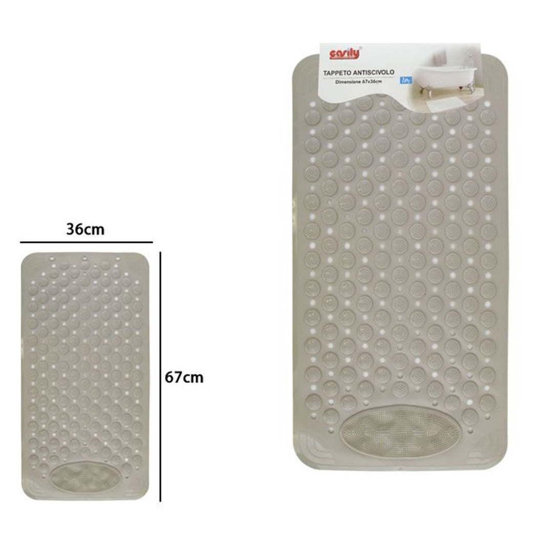 Trade Shop - Tappeto Tappetino Antiscivolo Tortora Per Vasca Da Bagno Doccia 67 X 36 Cm 87557         