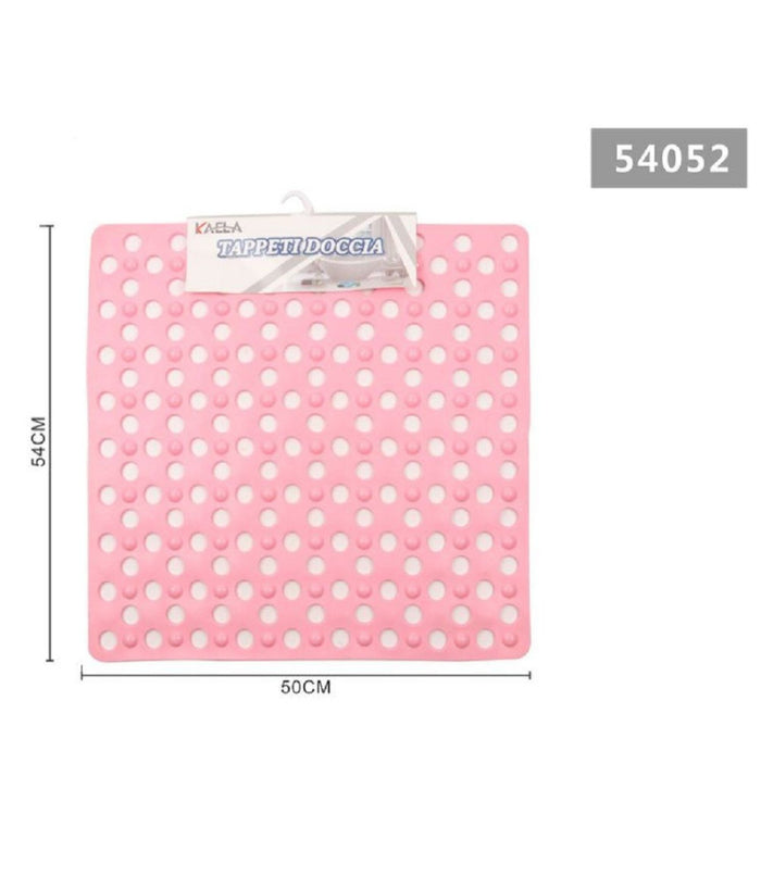 Tappeto Tappetino Doccia Antiscivolo Quadrato 50x54 Cm Vasca Da Bagno 54052 Rosa         
