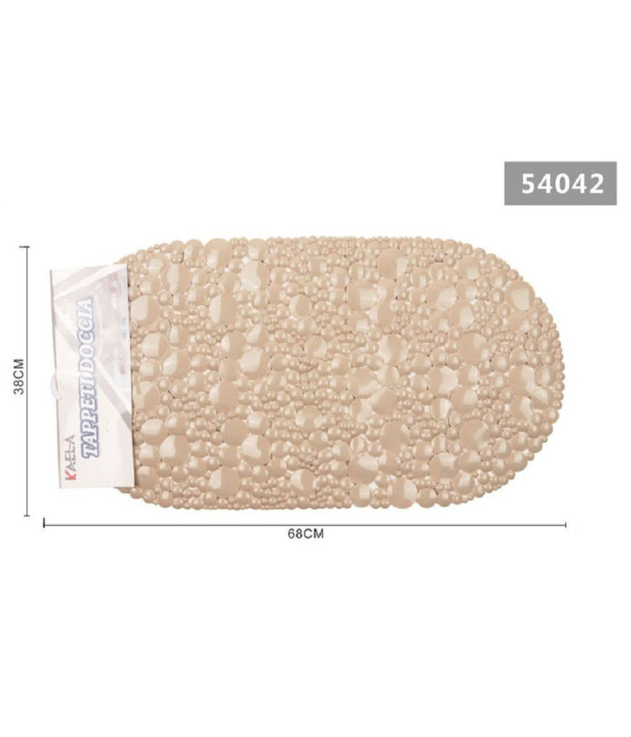 Tappeto Tappetino Doccia Vasca Antiscivolo Per Bagno Arredo Beige 38x68cm 54042         