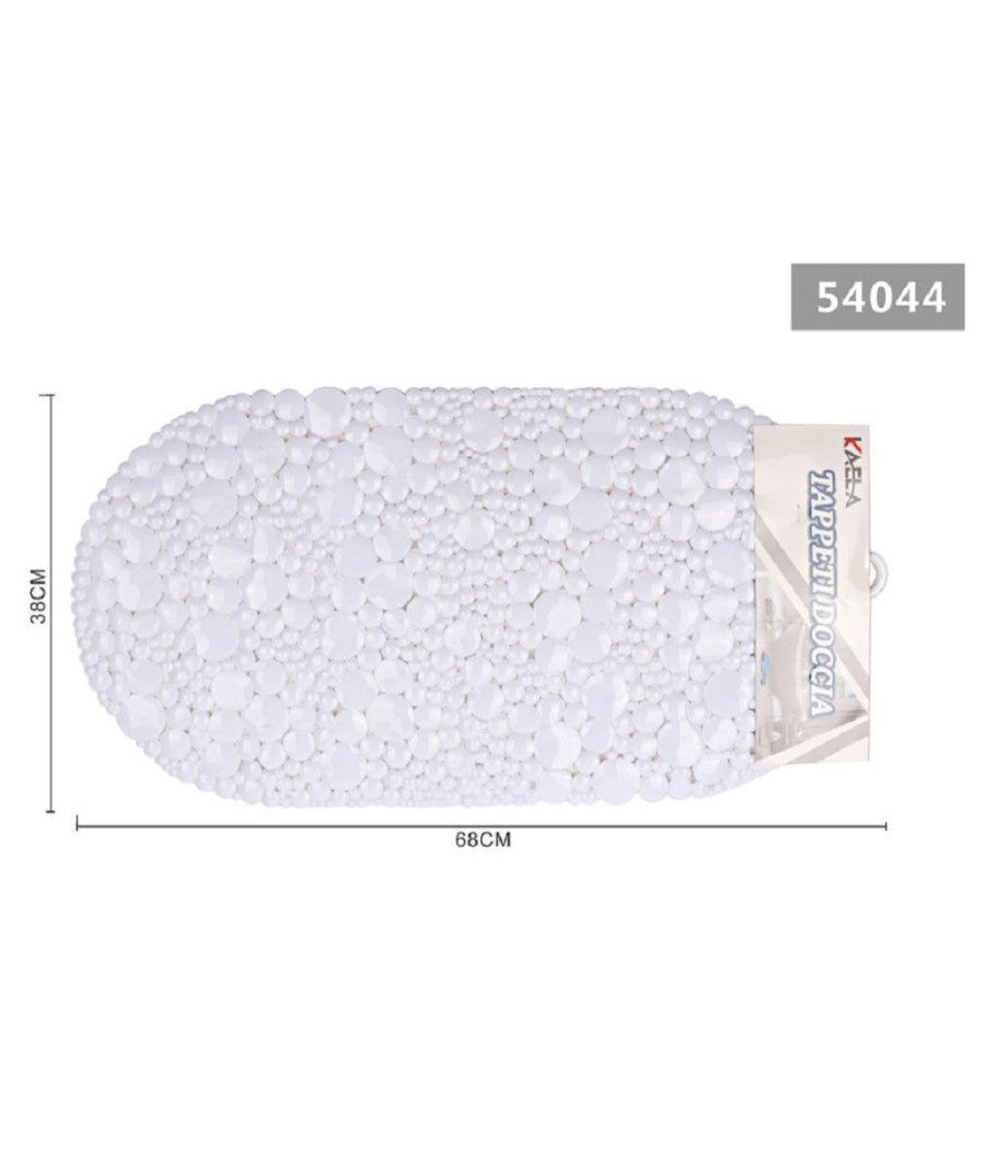 Tappeto Tappetino Doccia Vasca Antiscivolo Per Bagno Arredo Bianco 38x68cm 54044         