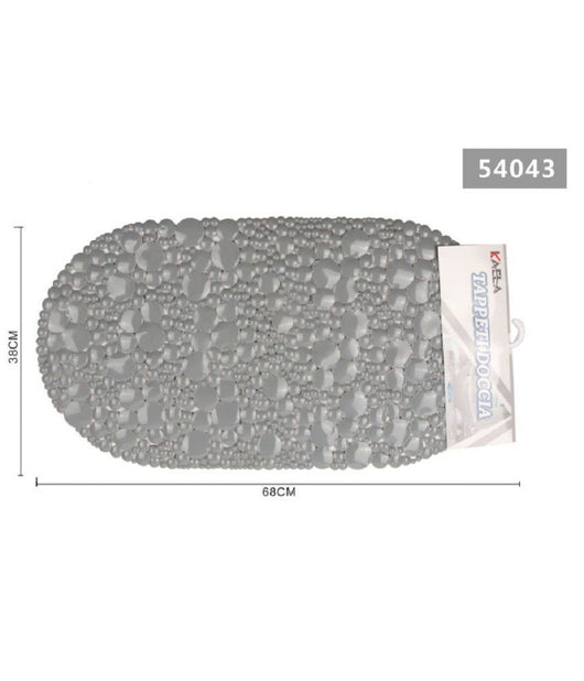 Tappeto Tappetino Doccia Vasca Antiscivolo Per Bagno Arredo Grigio 38x68cm 54043         