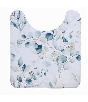 Trade Shop - Tappeto Tappetino Girowater Arredo Bagno 45x50cm Fantasia Con Fiori Foglie 87061 -