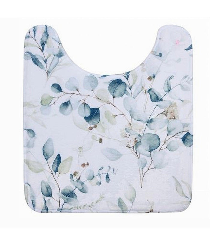 Trade Shop - Tappeto Tappetino Girowater Arredo Bagno 45x50cm Fantasia Con Fiori Foglie 87061 -