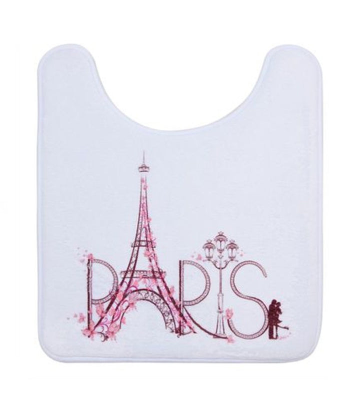 Tappeto Tappetino Girowater Arredo Da Bagno Bianco Decorata Scritta Paris 87047         