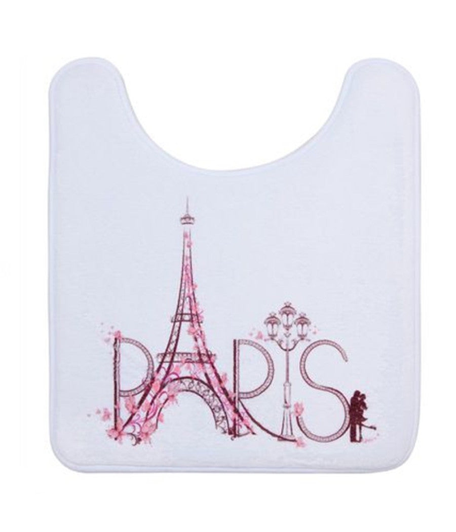 Tappeto Tappetino Girowater Arredo Da Bagno Bianco Decorata Scritta Paris 87047         