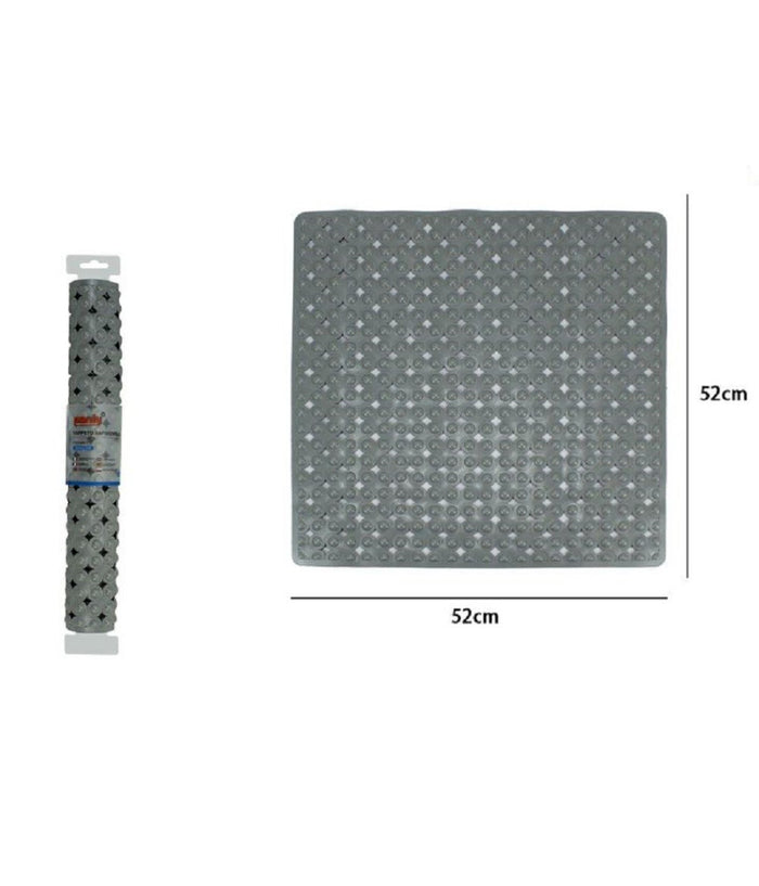 Tappeto Tappetino Grigio Antiscivolo Per Vasca Da Bagno Doccia 52 X 52 Cm 79761         