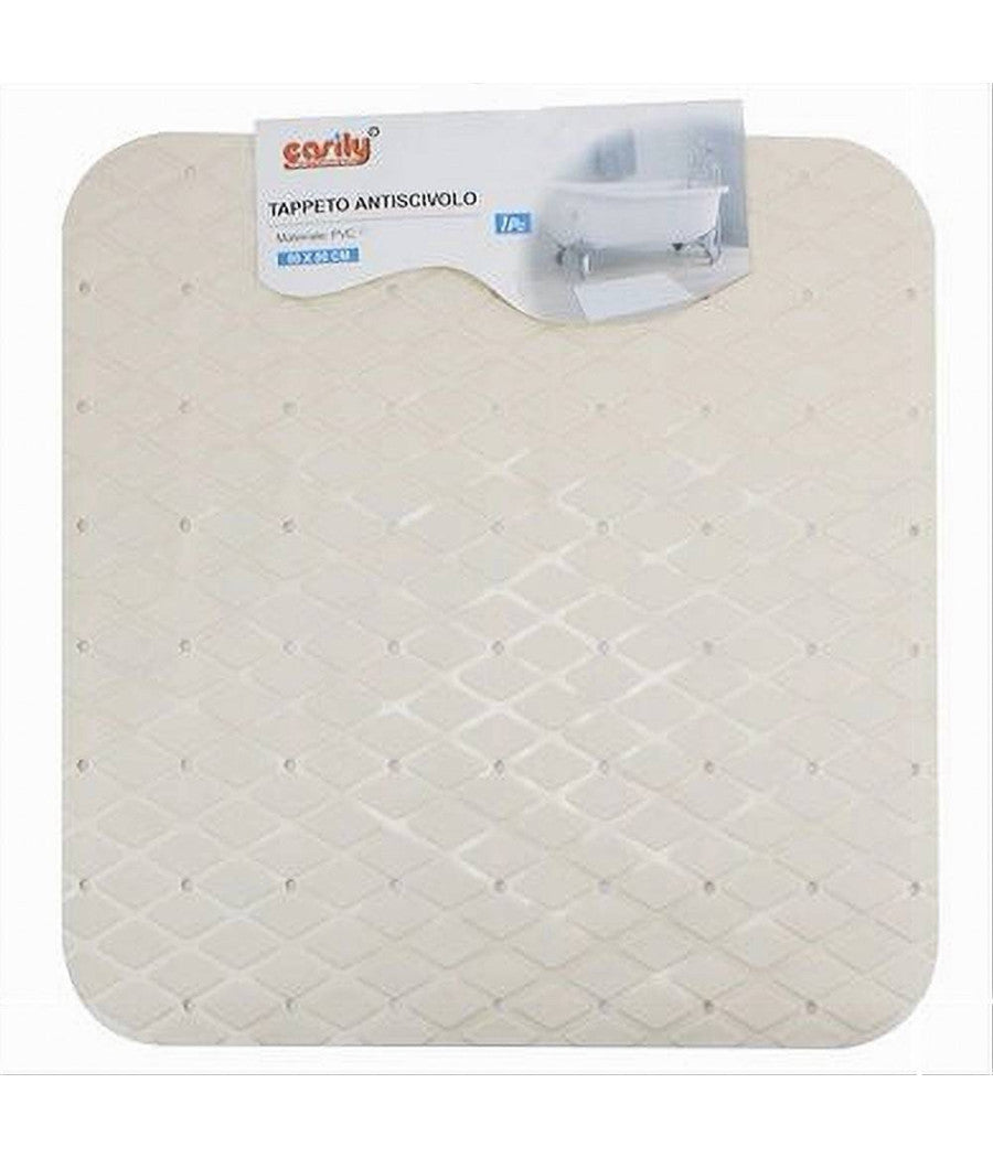 Tappeto Tappetino In Pvc Antiscivolo Per Vasca Bagno Doccia 50x50 Cm 79729 Beige         