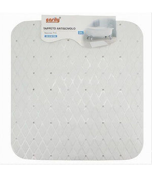 Tappeto Tappetino In Pvc Antiscivolo Per Vasca Bagno Doccia 50x50cm 79726 Bianco         