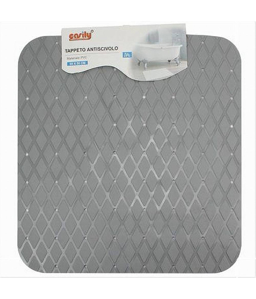 Tappeto Tappetino In Pvc Antiscivolo Per Vasca Bagno Doccia 50x50cm 79731 Grigio         