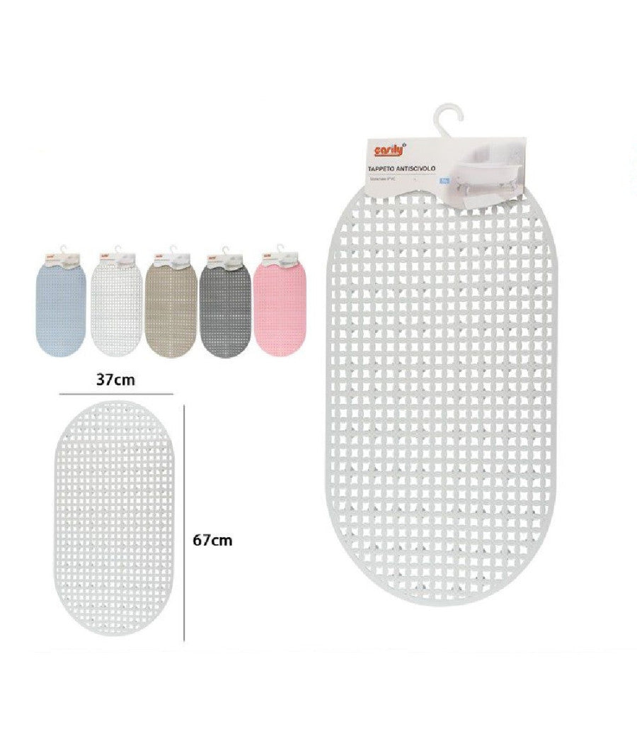 Tappeto Tappetino In Pvc Antiscivolo Per Vasca Da Bagno Doccia 67 X 37 Cm 59323         