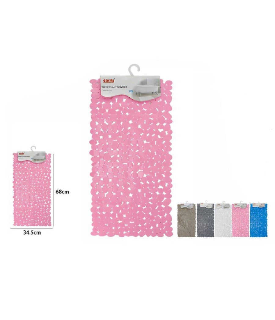 Trade Shop - Tappeto Tappetino In Pvc Antiscivolo Per Vasca Da Bagno Doccia 68 X 34.5cm 59626 -