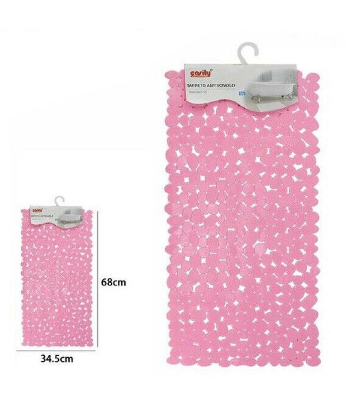 Trade Shop - Tappeto Tappetino In Pvc Antiscivolo Per Vasca Da Bagno Doccia 68 X 34.5cm 59626 -