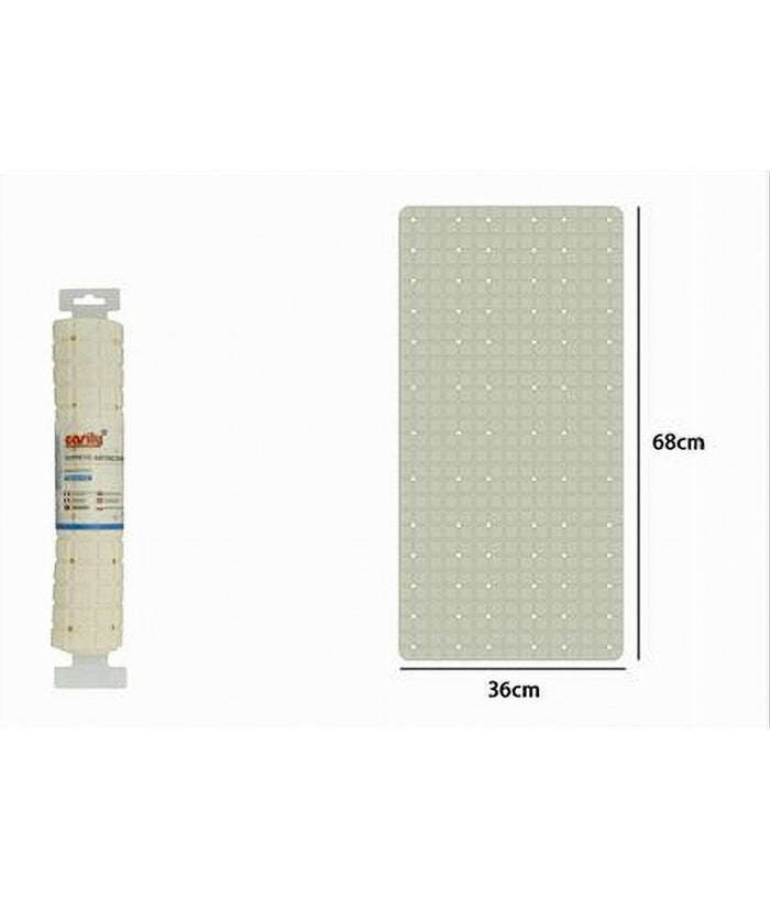 Tappeto Tappetino In Pvc Antiscivolo Vasca Da Bagno Doccia 68 X 36cm 79753 Beige         